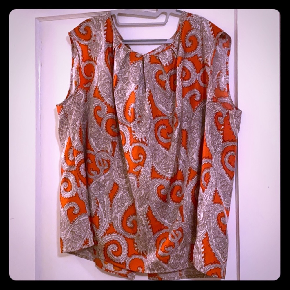 Talbots Suiting Paisley Button Back Suit Shell 22W